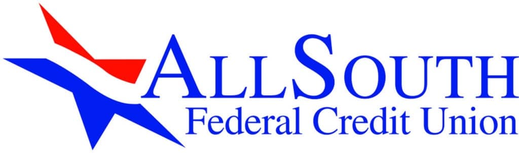 AllSouth Federal Credit Union logo with a red, white, and blue star to the left of the text.