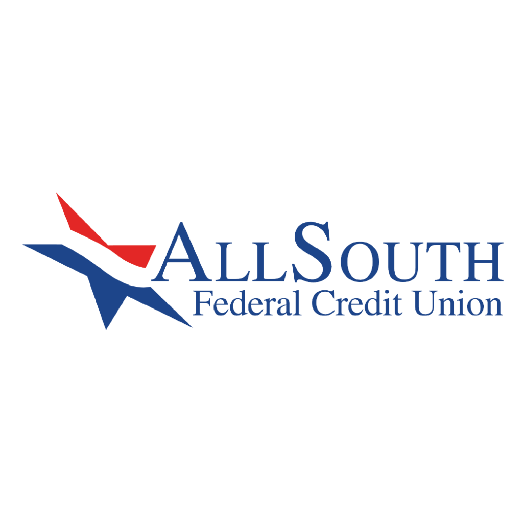AllSouth Federal Credit Union logo with a red, white, and blue abstract star next to the company name.
