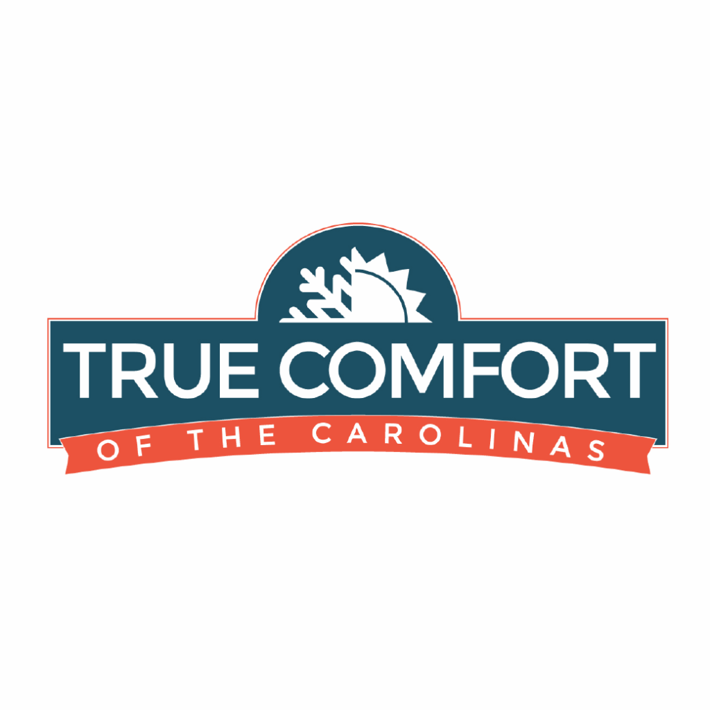 Logo with True Comfort of the Carolinas, featuring a sun and snowflake graphic above the text.