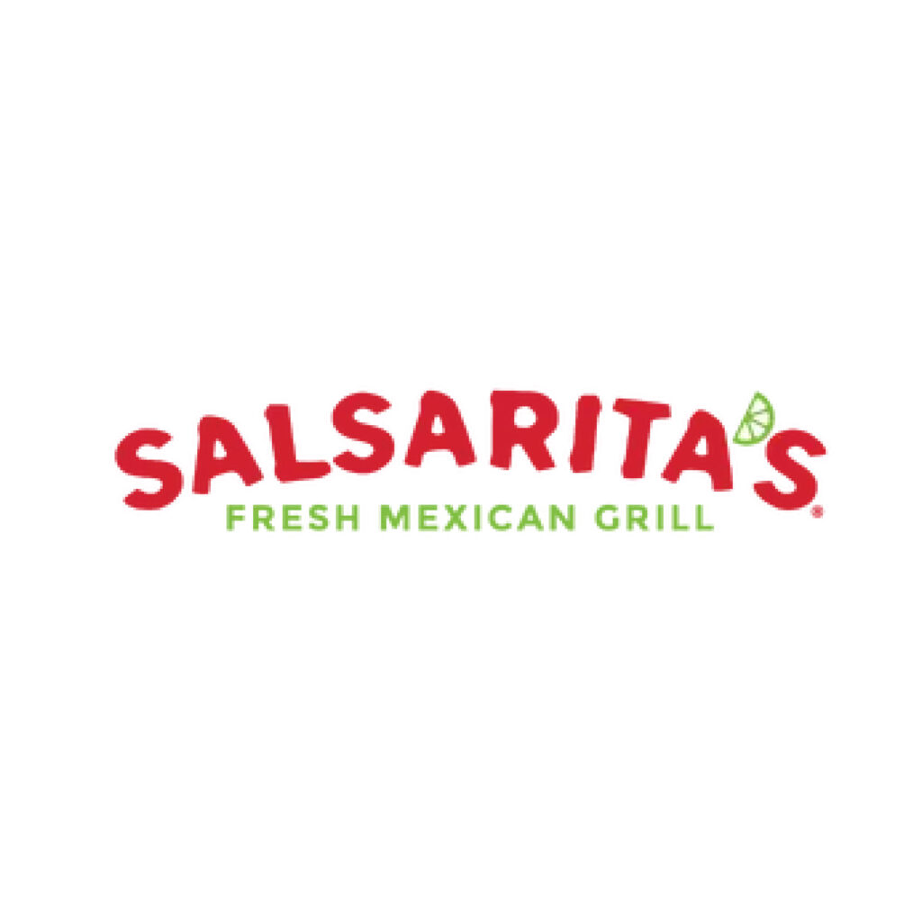 Salsaritas Fresh Mexican Grill logo with a lime wedge inside the letter S on a white background.